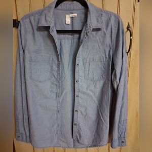 Abound Light Blue Button-Up Shirt, Womens Size Medium